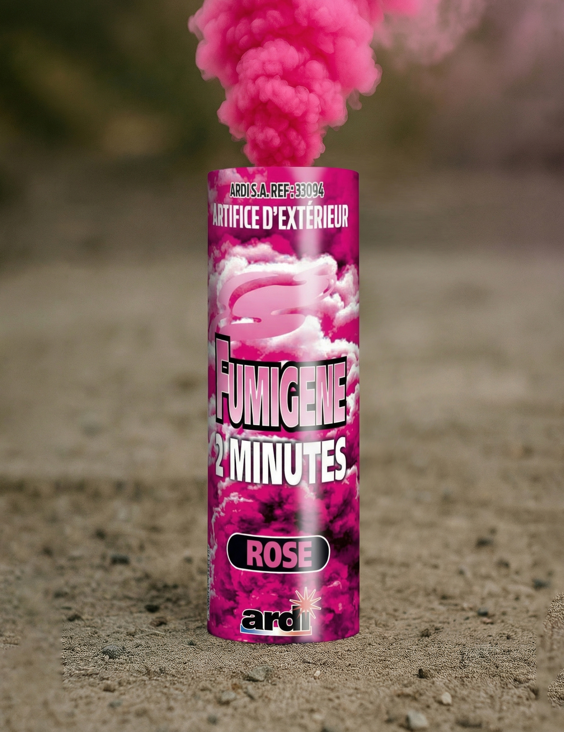 Fumigène en pot rose 2 minutes