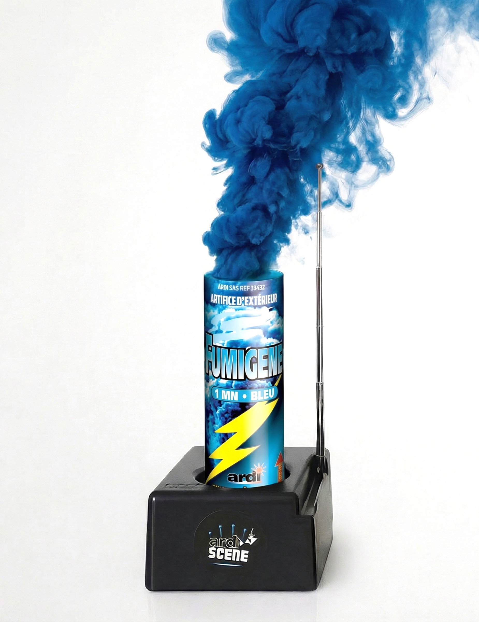 Fumigène à allumage électrique bleu 1 minute
