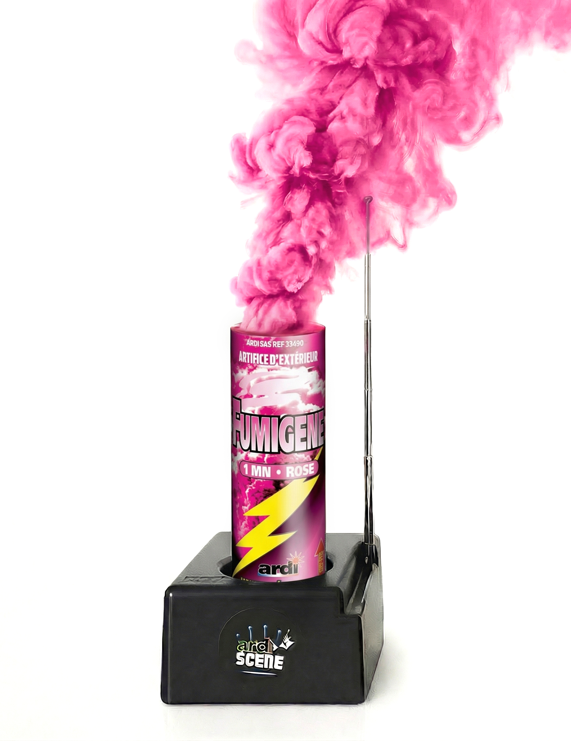 Fumigène à allumage électrique rose 1 minute
